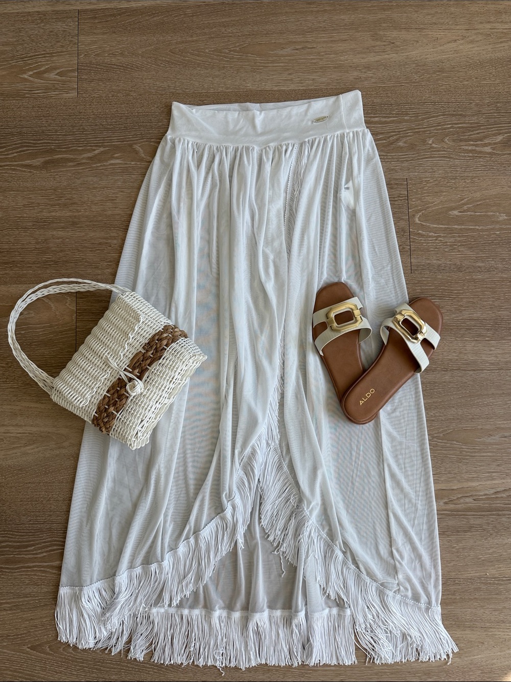 Fringe Maxi Skirt Swim Coverup